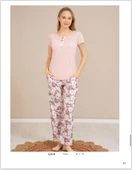 Baha Perfect Club Kadın Bisiklet Yaka Kısa Kol Pijama Takımı 4369 - 1 Adet  L Pembe thumbnail 2