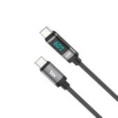 Bix BX06CC Type-C To Type-C 60W Örgülü LED Dijital Ekranlı Şarj ve Data Kablosu 1 Metre - 1