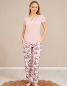 Baha Perfect Club Kadın Bisiklet Yaka Kısa Kol Pijama Takımı 4369 - 1 Adet  L Pembe thumbnail 1