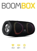 BoomBox Bluetooth Hoparlör Hi-Fi Ses Bo.mbası Radyo 30W Çift Bass Usb Hafıza Kartı Aux Led Işıklı 333x140x144 mm - 1