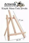 Mini Şövale 25x35 2 li Tuval Fanart 12 Renk Akrilik Boya Başlangıç Seti Fırça Palet Ponpon Su Kabı Masaüstü Sanatsal - 3