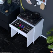 Modilayn QPLAS (XXXL) Set Ocak Altı Dolap 80x88x48 cm. Çekmeceli, kapaklı, raflı ve baharat raflı. - 3