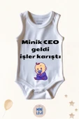 Minik Ceo İşler Karıştı Yazılı Özel Tasarım Bebek Zıbın Body  %100 Pamuklu, Unisex - 2