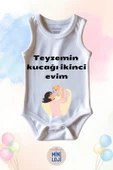 Teyzemin Kucağı İkinci Evim Yazılı Özel Tasarım Bebek Zıbın Body %100 Pamuklu, Unisex - 1