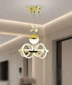 TT003-LDTPL-SR TT Aydınlatma Sarmal Modeli Sarı Kaplama Ledli Toplu 3 Renk Modüllü Ledli Avize thumbnail 2