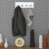 Kenzlife askılık tokadi mat beyaz renk suntalam 4 adet metal krom renk portmanto thumbnail 1