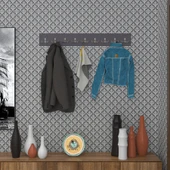 Kenzlife askılık tokadi mat gri renk suntalam 9 adet metal krom renk portmanto thumbnail 1