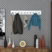 Kenzlife askılık tokadi mat beyaz renk suntalam 10 adet metal krom renk portmanto thumbnail 1