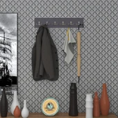 Kenzlife askılık tokadi mat gri renk suntalam 6 adet metal krom renk portmanto thumbnail 1