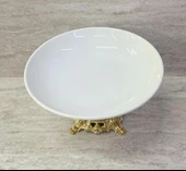 Porselen Ayaklı Bol Kase Gold Ayaklı 28 CM - 3