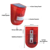 Ayt Powermaster PM-26943 Mikrofonlu Sesli Hayvan Kovucu Alarm Cihazı Solar Güneş Enerjili Panelli Vahşi Hayvan Kovacağı - 2