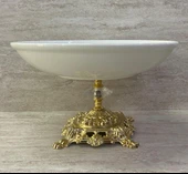 Porselen Ayaklı Bol Kase Gold Ayaklı 28 CM - 6
