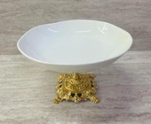 Porselen Ayaklı Bol Kase Gold Ayaklı 25 CM - 6
