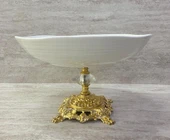 Porselen Ayaklı Bol Kase Gold Ayaklı 25 CM - 4