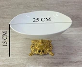 Porselen Ayaklı Bol Kase Gold Ayaklı 25 CM - 7