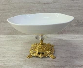 Porselen Ayaklı Bol Kase Gold Ayaklı 25 CM - 5