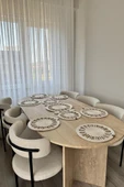 Salin Lüks Jüt 7 Parça Yemek Takımı Krem - 3