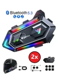 Y20 Max Bluetooth 5.3 Kask Interkom 2 Kişi 300 Metre Eşleşme Işıklı - 1