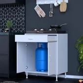 Modilayn DOQU (XXXL) Set Ocak Altı Dolap 80x88x56 cm Çekmeceli, Kapaklı ve 1 Gözlü Tüp Bölmelidir - 4