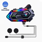 Y20 Max Bluetooth 5.3 Kask Interkom 2 Kişi 300 Metre Eşleşme Işıklı - 3
