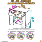 Modilayn DOQU (XXXL) Set Ocak Altı Dolap 80x88x56 cm Çekmeceli, Kapaklı ve 1 Gözlü Tüp Bölmelidir - 6