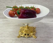 Porselen Ayaklı Bol Kase Gold Ayaklı 25 CM - 1