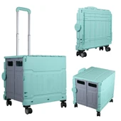 Ayt Sunup SN-26968 Katlanabilir Market Pazar Kamp Tekerlekli Alışveriş Arabası 60 Kg Kapasiteli Çanta - 1