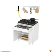 Modilayn QPLAS (XXXL) Set Ocak Altı Dolap 80x88x56 cm Çekmeceli, Kapaklı 2 Göz Raf Bölmeli - 8