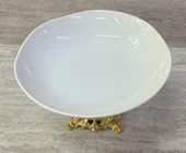 Porselen Ayaklı Bol Kase Gold Ayaklı 25 CM - 3