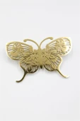Çelik Kelebek Broş - Altın - 1