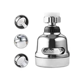 Krom 3 Fonksiyonlu Mutfak Lavabo Başlığı 360 Derece Döner Musluk Ucu - 1