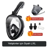 Yetişkinler İçin Tam Yüz Silikon Şnorkel Maskesi Panoramik Görüş Kolay Nefes Anti Sis Kuru - 7