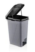 25 Litre Iç Kovalı Slim Pedallı Çöp Kovası Gri - 3