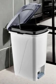 25 Litre Iç Kovalı Slim Pedallı Çöp Kovası BEYAZ - 1