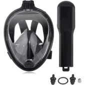 Yetişkinler İçin Tam Yüz Silikon Şnorkel Maskesi Panoramik Görüş Kolay Nefes Anti Sis Kuru - 5