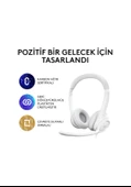 Logitech H390 Beyaz USB Gürültü Önleyici Mikrofonlu Kulak Üstü Kulaklık - 3