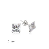 925 Ayar Gümüş Kare Tek Taş Zirkon Küpe - 5 mm (EA1160232) (7474) - 1