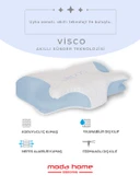 2 Adet Visco ortopedik boyun destekli servikal yastık serinletici soğuk kumaşlı(mavi) - 3