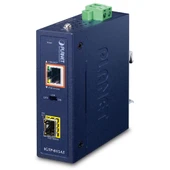 Industrial Compact 100/1000BASE-X to 10/100/1000BASE-T 802.3at PoE+ Media Converter - 1