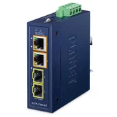 Compact Industrial 2-Port 100/1000X SFP to 2-Port 10/100/1000T 802.3at PoE+ Media Converter - 1