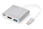 Digitus USB 3.0 (USB Tip C) <-> HDMI Grafik Adaptörü<br>
USB 3.0 Hub<br>
Giriş: 1 x USB Tip C erkek (bilgisayar bağlantısı) <br>
Çıkış: <br>
1 x USB 3.0 USB-A dişi <br - 1
