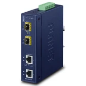 Endüstriyel Media Converter<br>
2-port 10/100/1000T <-> 2-port 100/1000/2500X SFP<br>
Industrial 2-port 10/100/1000T to 2-port 100/1000/2500X SFP Media Converter - 1