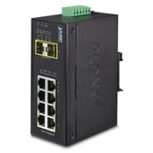 Endüstriyel Tip Yönetilemeyen Switch (Industrial Unmanaged Switch)<br>
8-Port 10/100/1000Mbps<br>
2 x 1000BASE-SX/LX/BX SFP/mini-GBIC yuva (Port-9 ve Port-10), 100Base-FX SFP uyumlu<br& - 1