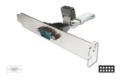 Seri Tip Slot Bracket Bağlantı Kablosu, D-Sub9 Erkek - IDC 2x5pin Dişi, 0.25 metre, UL, bej renk - 1