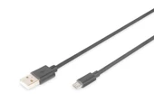 USB 2.0 Bağlantı Kablo, USB A Erkek <> Mikro USB B Erkek, 1 metre, AWG 28, UL, siyah renk - 1