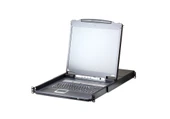 Sürgülü Kasaya Sahip, 19  VGA LCD Ekran (Arkadan Aydınlatmalı), Touchpad i ve Türkçe Klavye'si Bulunan 16 Port PS/2-USB KVM over IP Switch, İlave Konsol Girişli, USB Periferi Port'lu (USB Çe - 1