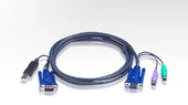 USB KVM (Keyboard/Video Monitor/Mouse) Kablosu, 1 x Monitör 15 pin HDB erkek, 1 x Klavye / Mouse USB A erkek  1 x Monitör HDB-15 dişi, 1 x Klavye Mini-Din 6 erkek, 1 x Mouse Mini-Din 6 erkek, - 1
