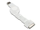 3 in 1 Makaralı Kablo, Apple 30 pin erkek + micro USB B erkek + mini USB B erkek <-> USB A erkek, 0.75 metre, AWG 30, USB 2.0, UL, beyaz renk - 1