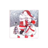 Yılbaşı Noel Baba ve Çam Ağacı Motifli Hediye Kutusu 8x6 cm thumbnail 1