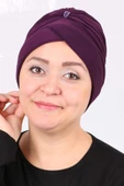 17054 Önü Çapraz Boncuk Detaylı Sandy Bone-Mor - 1